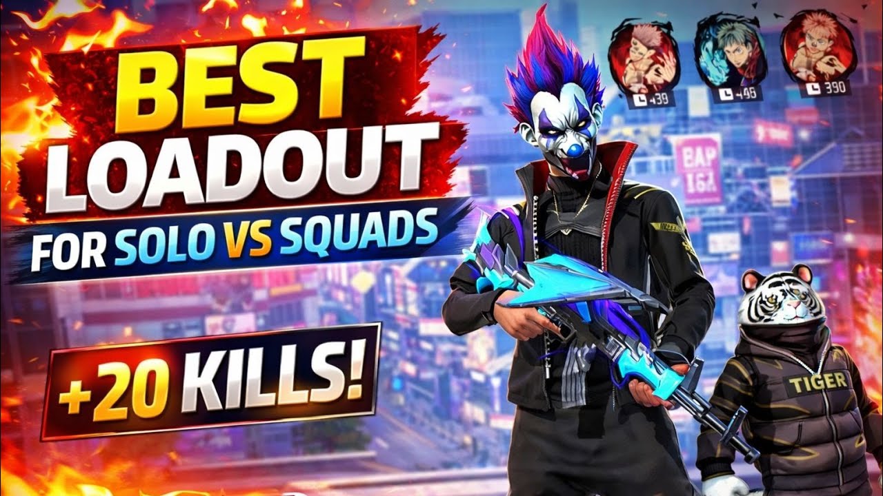 Solo Vs Squads best loadout in Free Fire Max | XENON GAMER