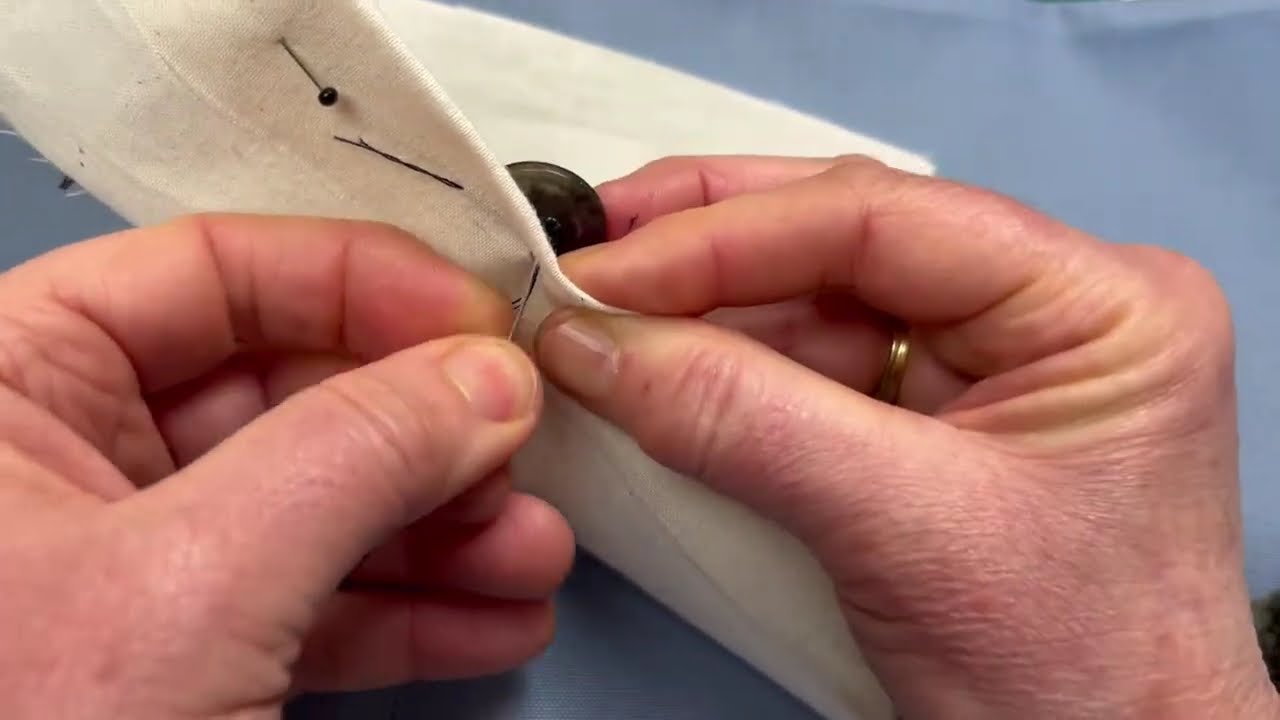 How to sew a button  (Left handed instruction)