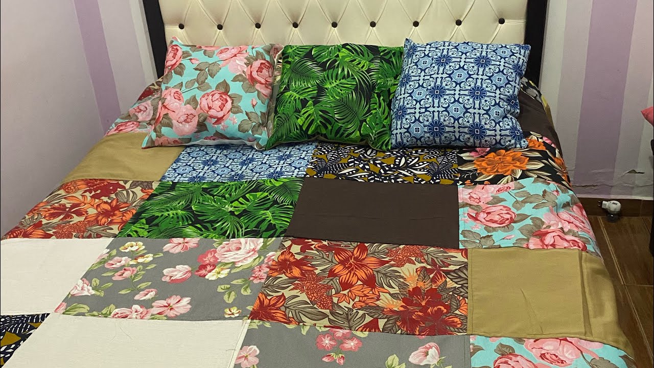 COLCHA DE RETALHOS COM AVESSO PERFEITO/ PATCHWORK QUILT WITH PERFECT BACK