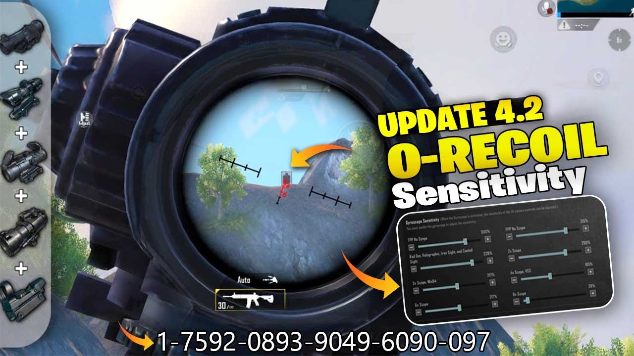 4.2 Update New Zero Recoil Sensitivity 6x 4x 3x 2x Reddot Recoil | Garafic Sattting PubgM