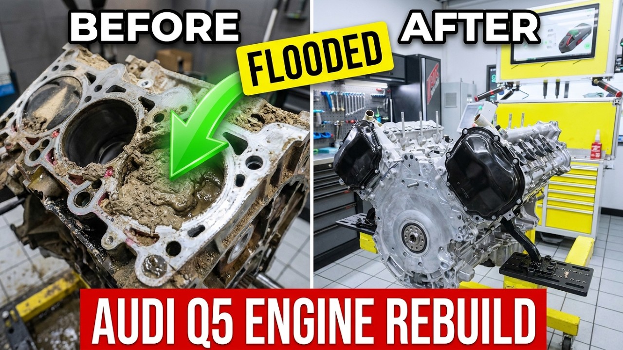 Капитальный ремонт двигателя Audi Q5 3.0T EA837: полный ремонт после попадания воды!