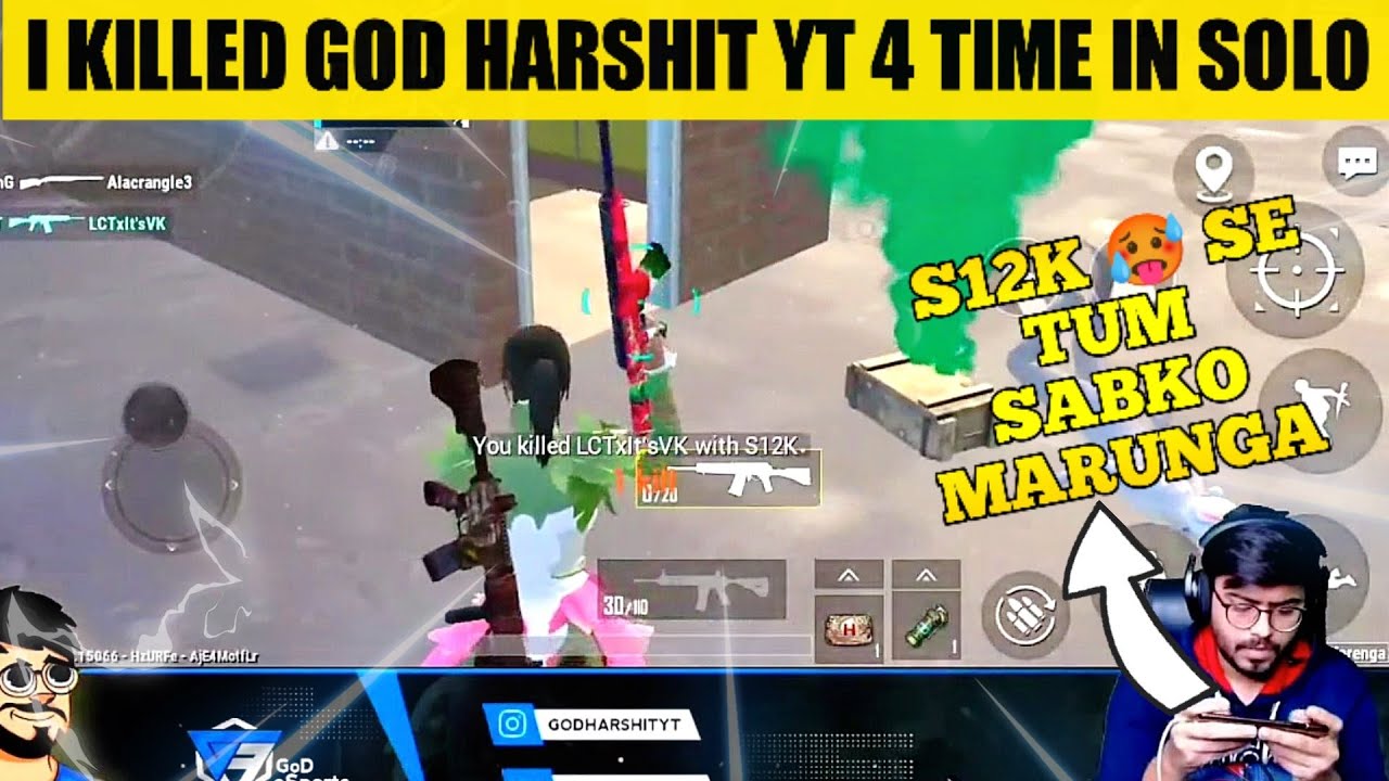 ⚡I killed GoD Harshit YT 4 Time In Solo 😍 GoD Harshit YT funny moment #GodHarshitYT #godpraveenyt