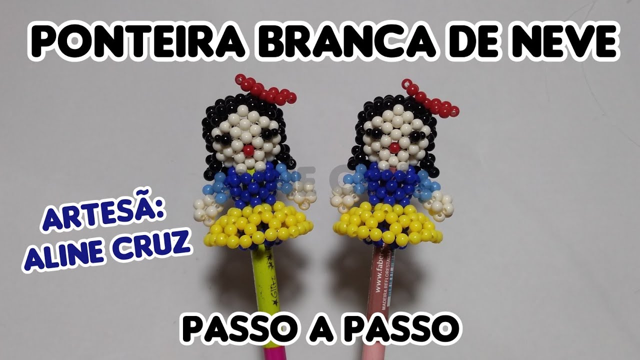Ponteira Branca de Neve de Miçangas- Passo a Passo