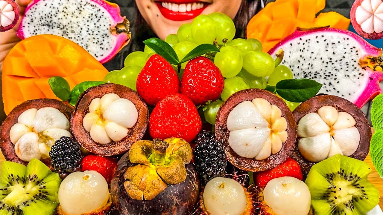 ASMR FRESH FRUIT PLATTER *MAKAN BUAH SEGAR* ताजे फल खाएं MUKBANG MASSIVE Eating Sounds
