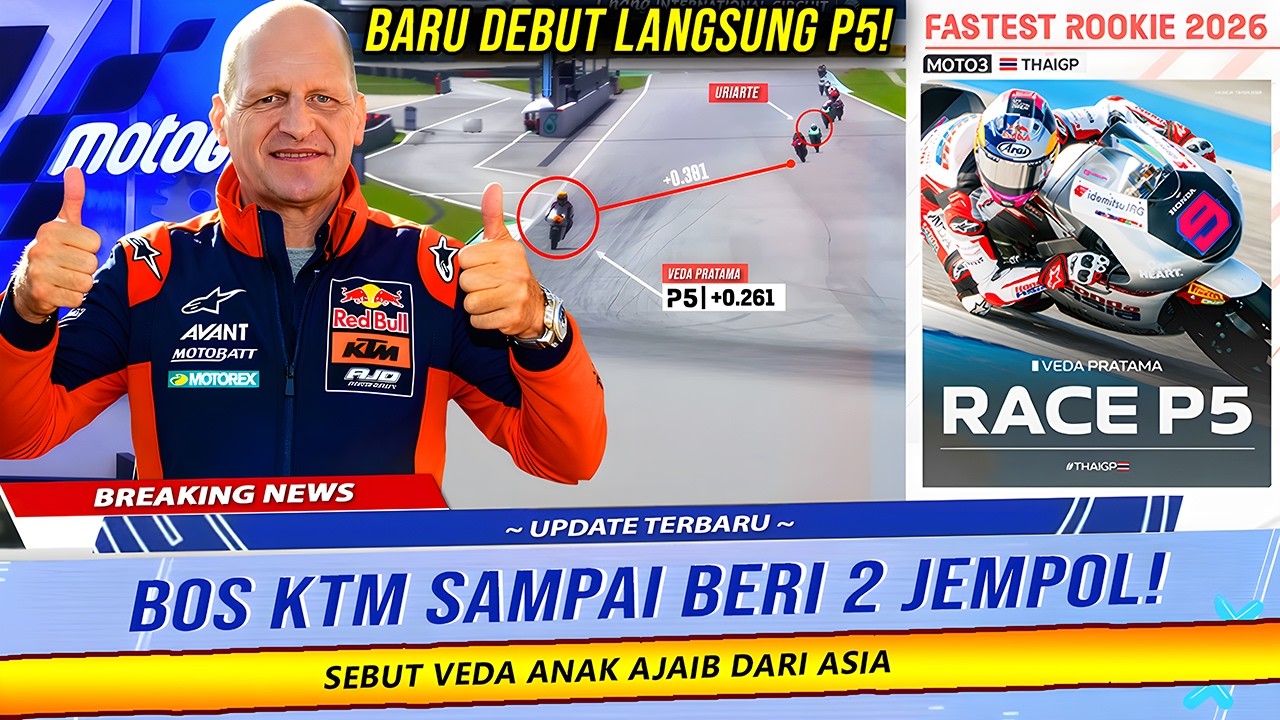 BOS KTM SAMPAI TAKJUB! VEDA DISEBUT ANAK AJAIB DARI ASIA USAI FINISH P5 DI MOTO3 THAILAND 2026