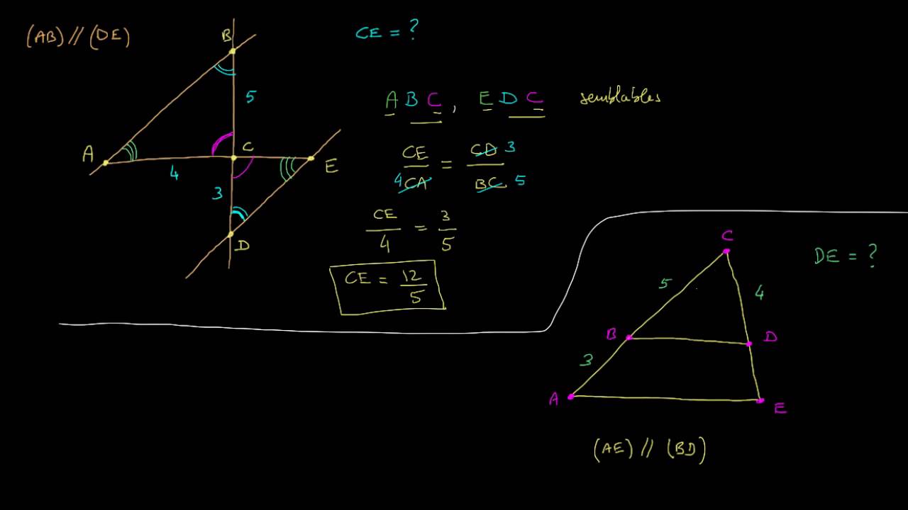 Les angles et les côtés de deux triangles semblables