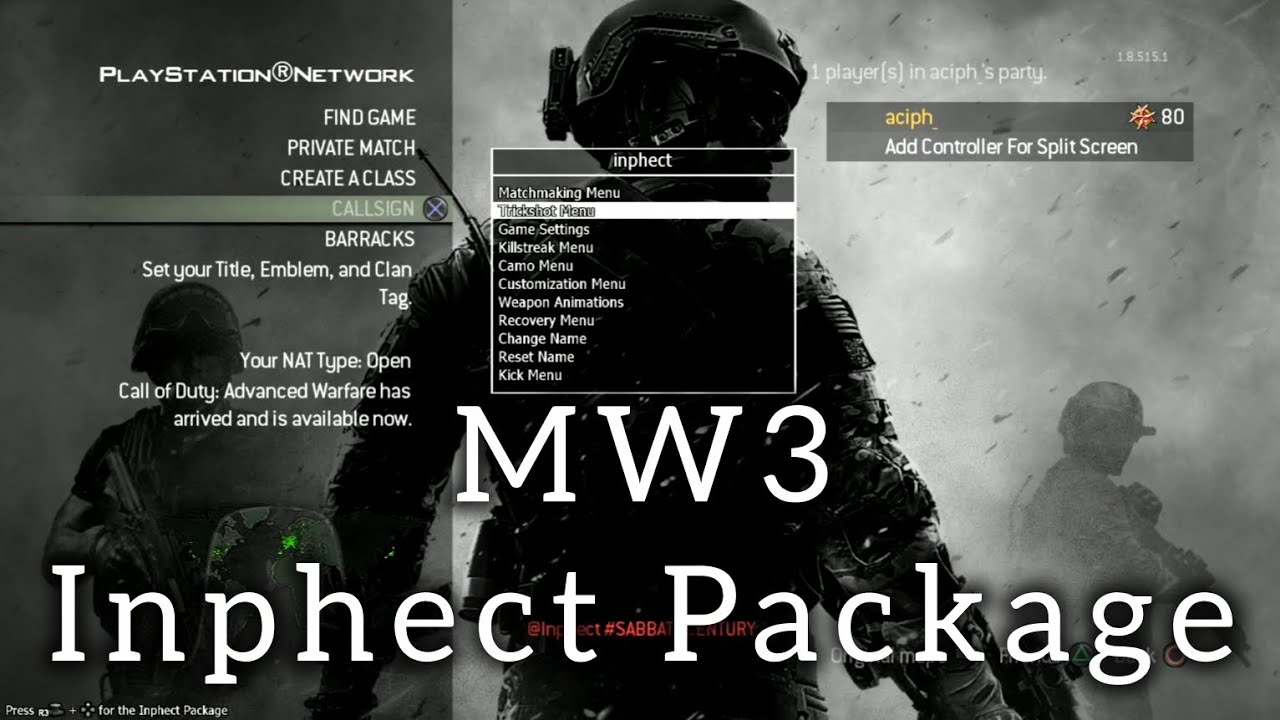MW3 | 1.24 | Inphect Package | Multiplayer | SPRX Mod Menu | (PS3) [+Download]