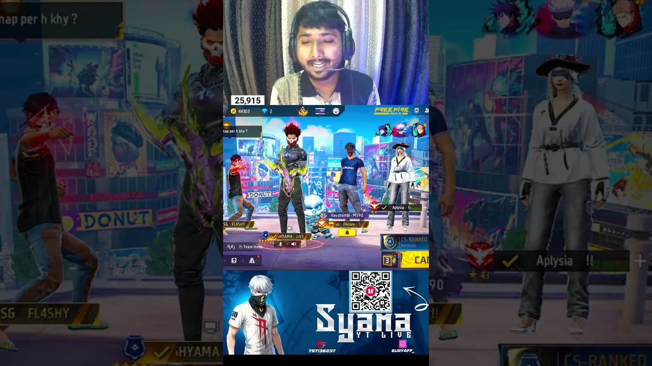 🔴GUILD TEST AND GIVEAWAY 1VS4 / DAY 07 SHYAMA FF IS LIVE  #livestream #freefirelive #shortslive