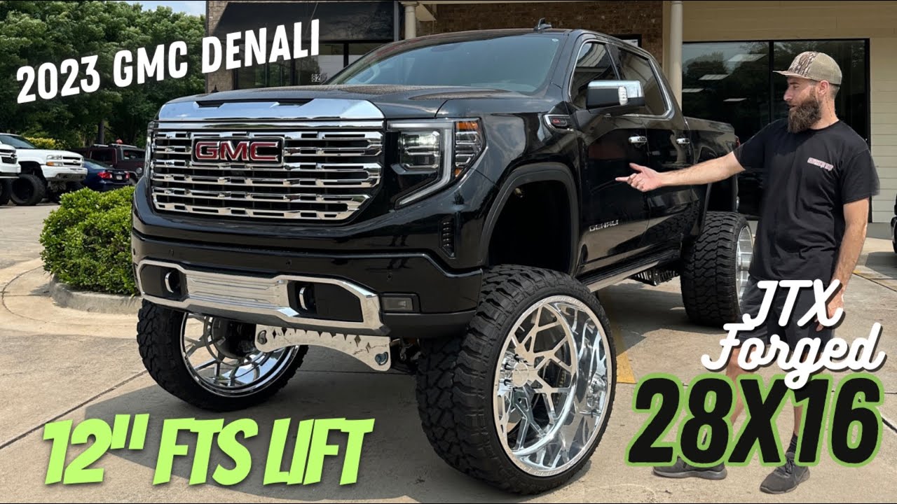 HUGE 12” Lifted 2023 GMC Denali 1500 on 28X16 JTX wheels **Cruzin Coweta Truck Show 2023 Coverage**