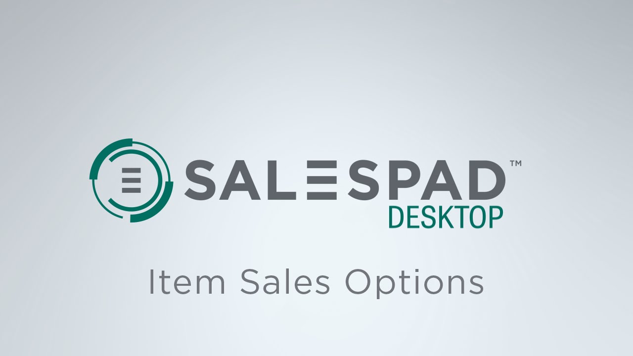 Item Sales Options | SalesPad Desktop