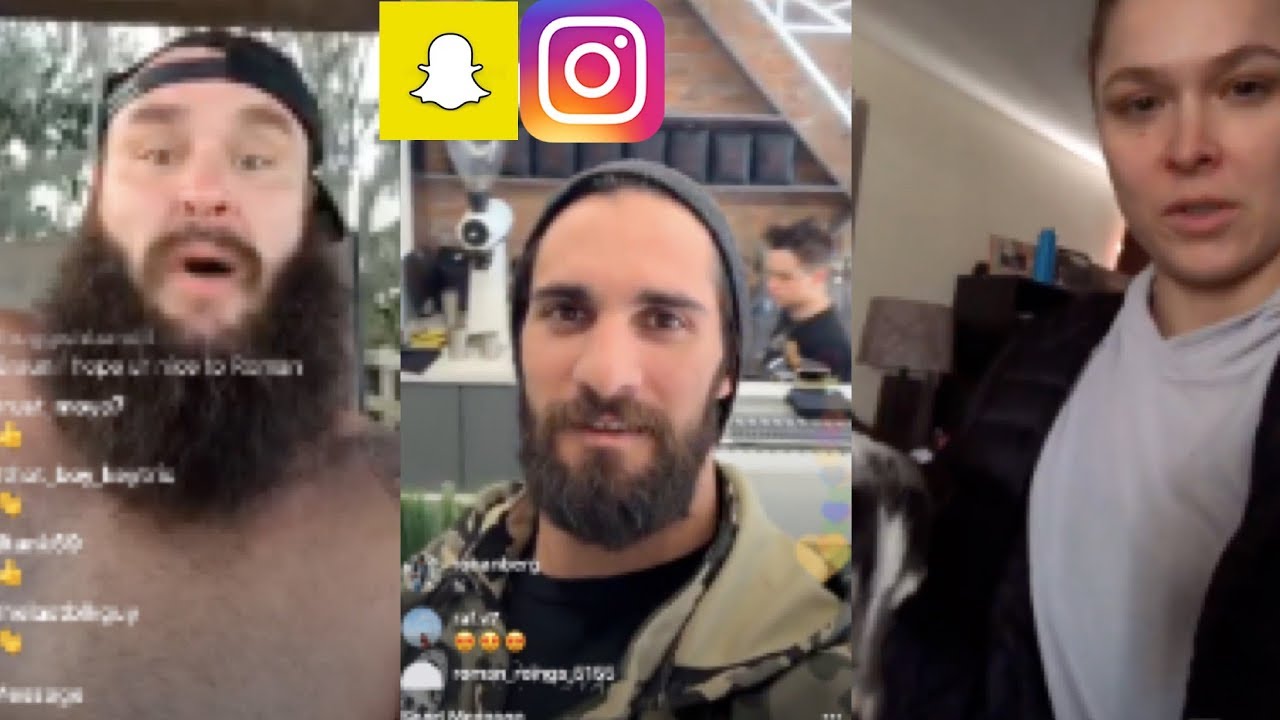 WWE Snapchat/Instagram ft Seth Rollins, Braun Strowman, Ronda Rousey, Alexa Bliss, Sasha Banks- MORE