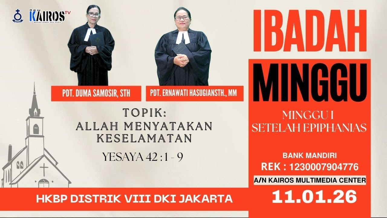 IBADAH HKBP,  MINGGU I SETELAH EPIPHANIAS, 11 JANUARI 2026