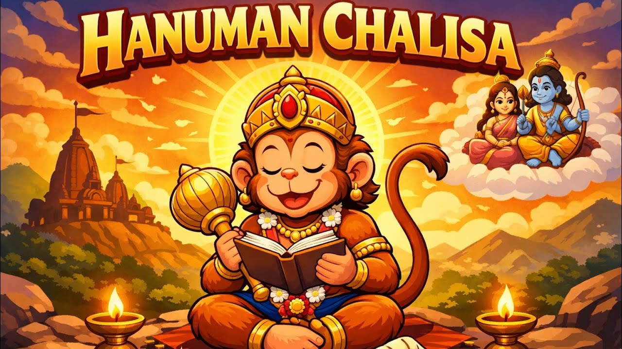 Hanuman chalisa/rhymes #nurseryrhymes#hanuman#devotional#animals#kids#baby#ai#cartoon#bhakti#bhajan 