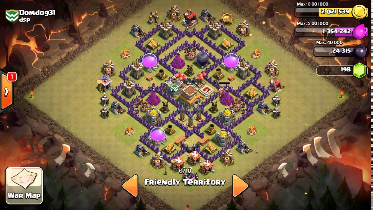 TH8 Trophy Base / War base [4 mortars] Anti-Air Anti-Hog [kinda] - Trap Bae
