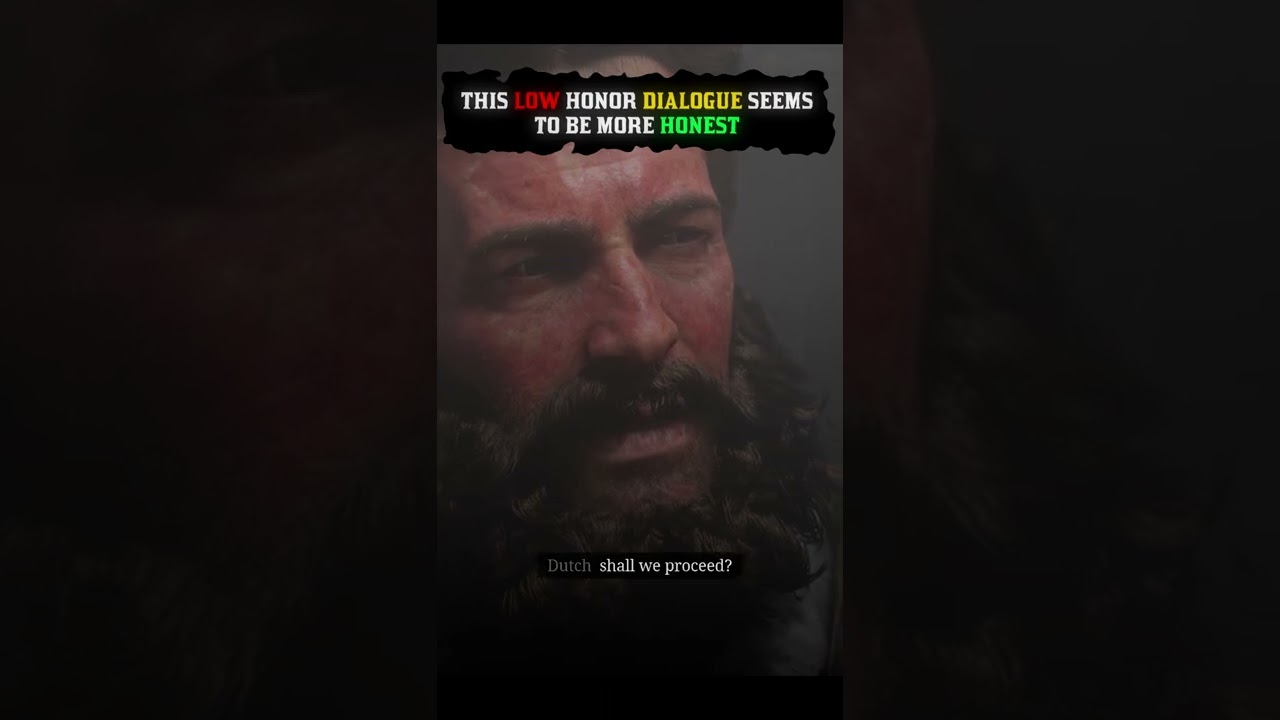 This low honor dialogue seems to be more honest - RDR2 