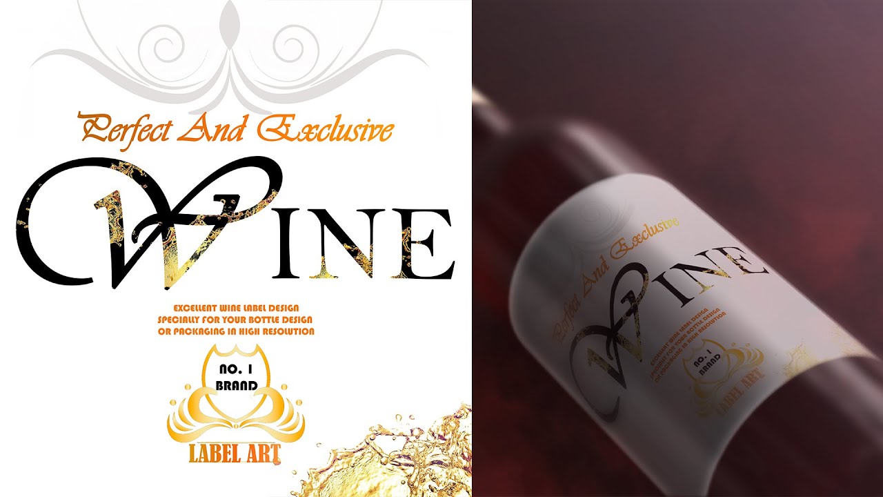 How to create Wine Bottle label design in Photoshop | Photoshop Tutorial