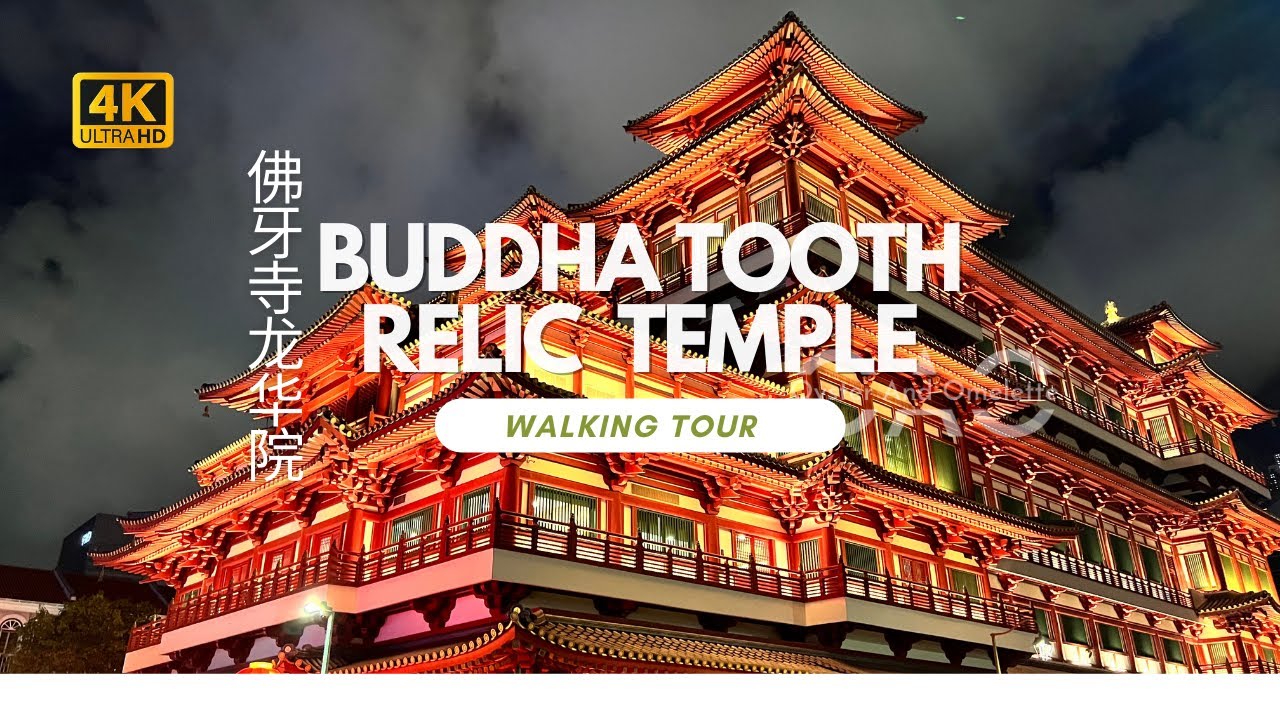 Buddha Tooth Relic Temple Singapore Chinatown - 佛牙寺龙华院 | Chinese New Year 中国新年 - 4K 60fps (UHD)