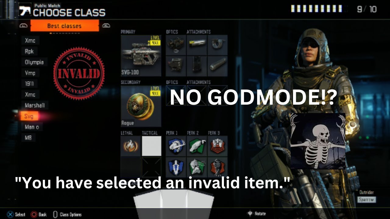 BO3 Modded Class (Invalid items solution)