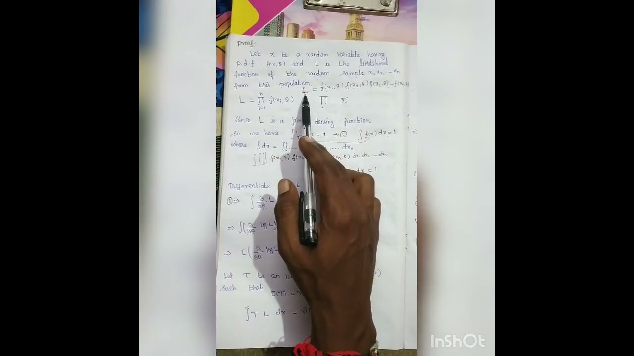 Cramer Rao Inequality statement & proof Tamil Explanation