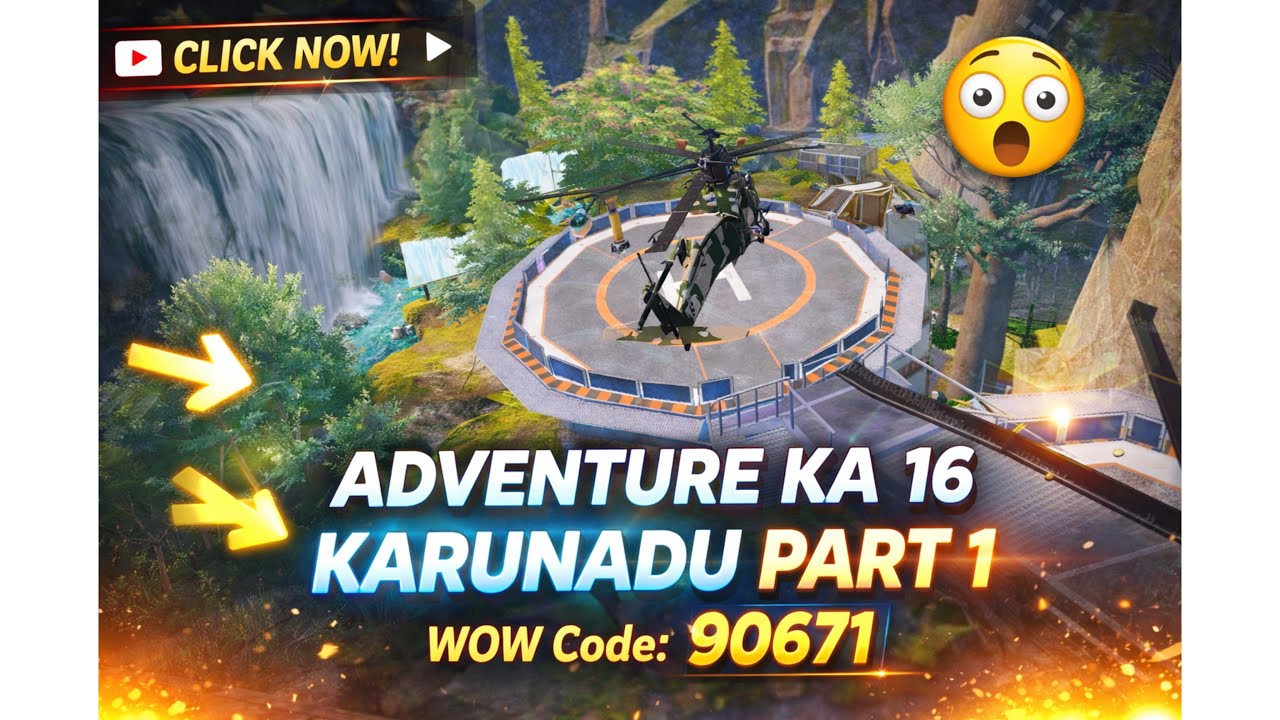 Adventure Ka 16 Karunadu Part 1 🚁 | WOW Code 90671 | BGMI WOW Mode | Hard Parkour Challenge #bgmi 