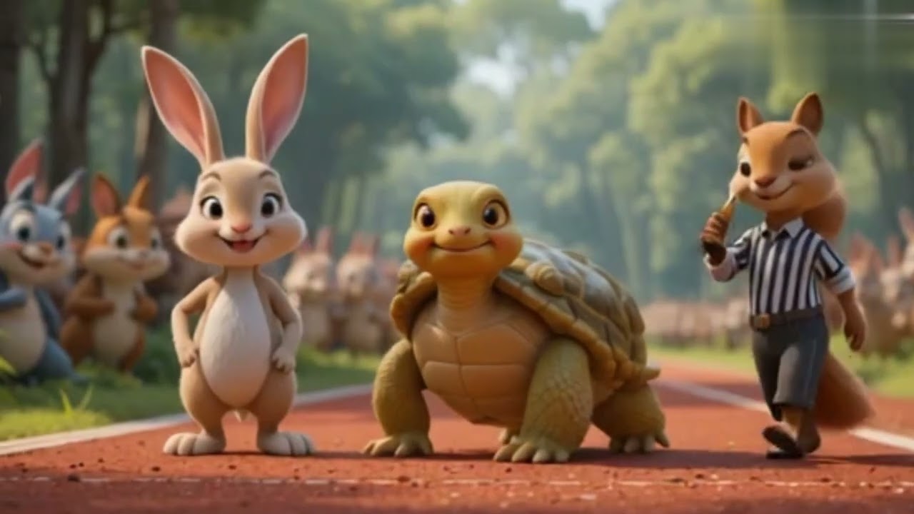 Hare and Tortoise - Slow and Steady wins the race #kids #storytime #moralstories  #rabbit #tortise