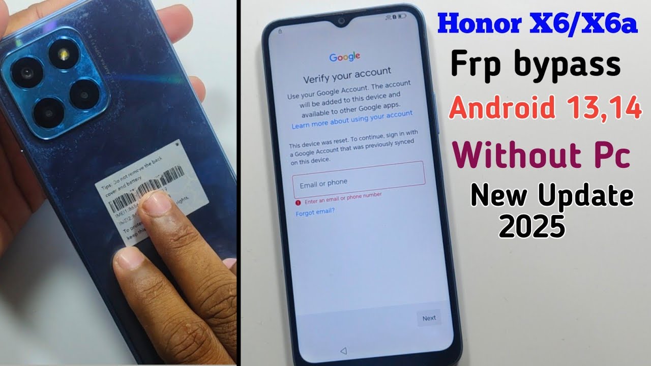Honor X6 Frp bypass Android 14 || Honor X6a Frp bypass Unlock Without Pc | New Update 2025