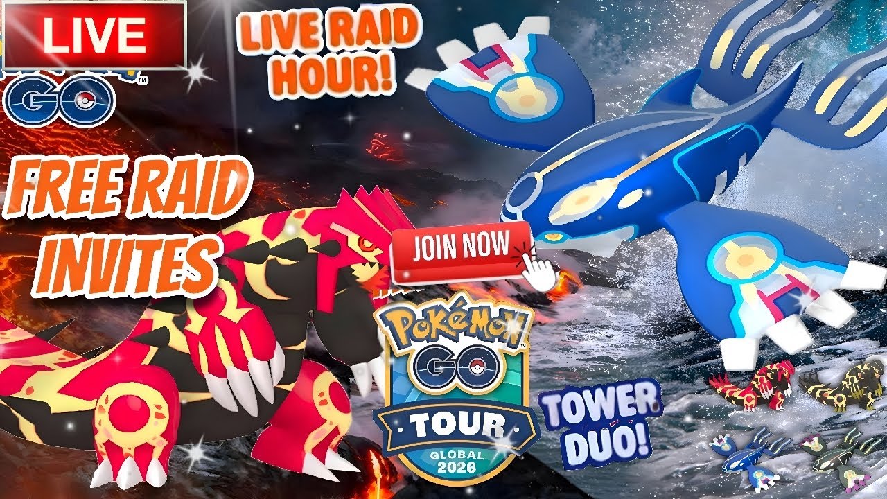 🔴 LIVE Primal Groudon & Primal Kyogre Raid Hour | Free Remote Raid Invites | Pokémon GO | pokemon