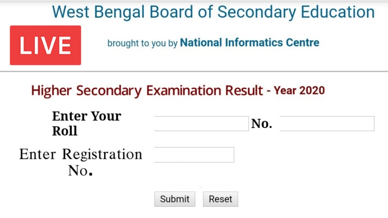 LIVE WB HS RESULT | WB HS LIVE RESULT 2020 | WB HS RESULT LIVE NOW |  CHECK WB 12th result 2020 live