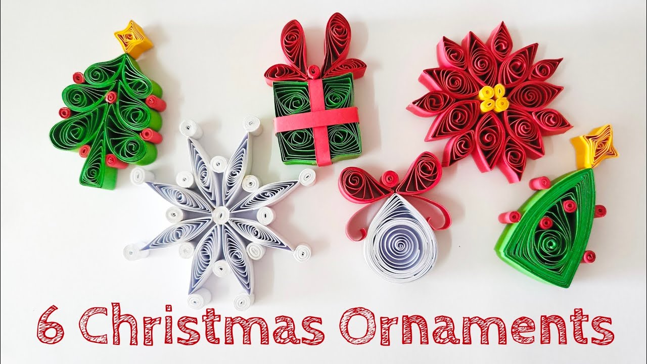 DIY 6 Christmas Ornaments Tutorial | Easy Paper Quilling Christmas decorations Tutorial