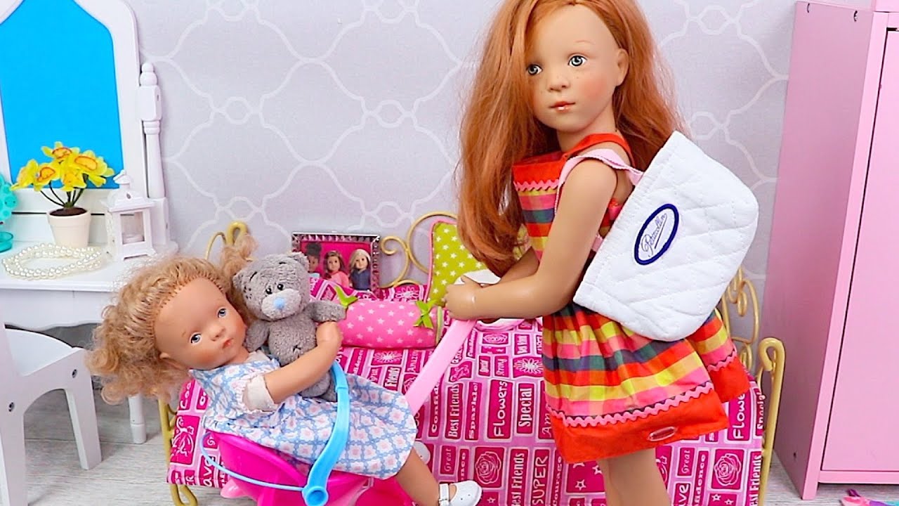 Petitcollin Baby Dolls Dress up Morning Routine for School - PLAY DOLLS