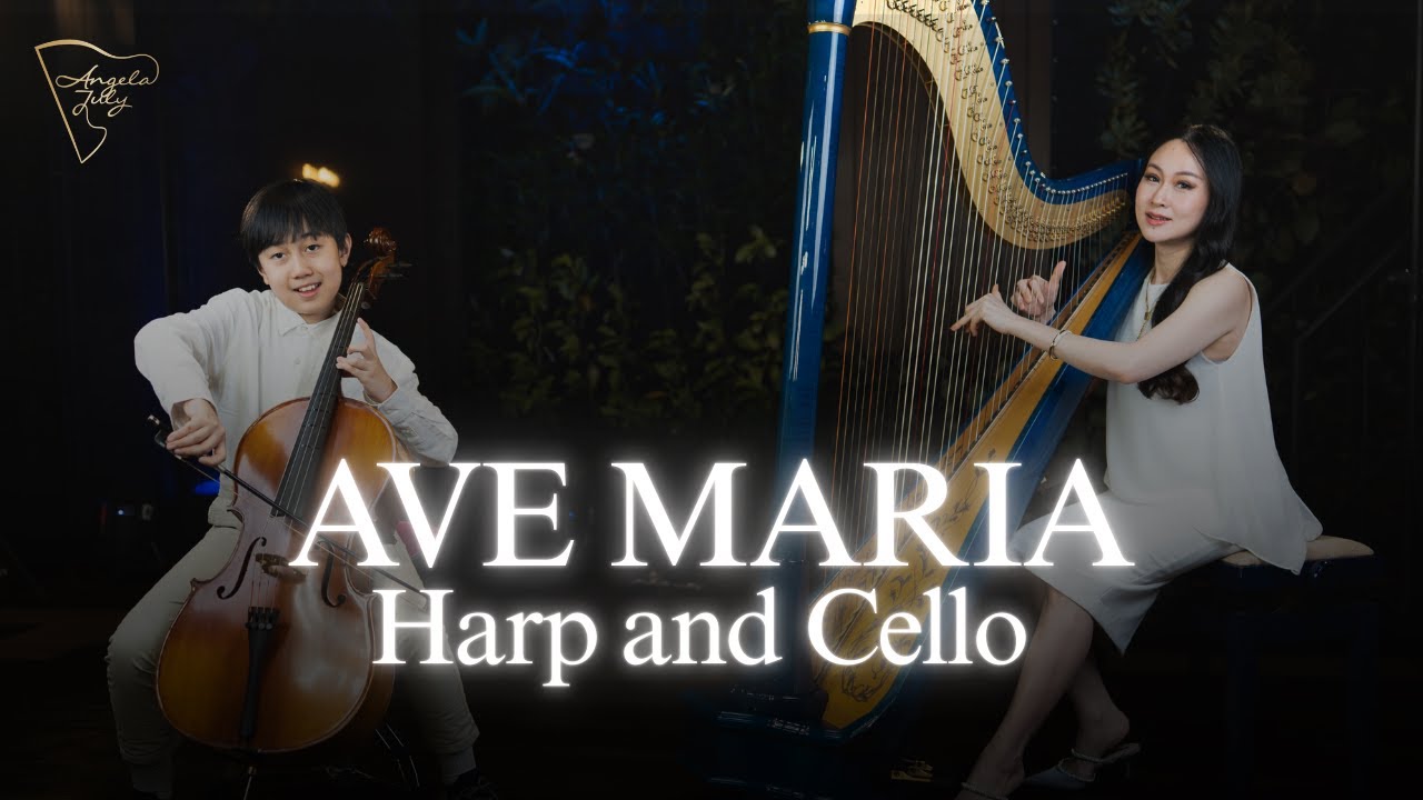 AVE MARIA (BACH/GOUNOD) - ANGELA JULY FT. HANZEL CLAUDIUS | HARP AND CELLO COVER