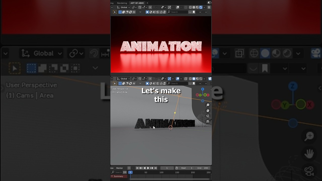 Stylized Text Transition in Blender | #blender3d #artofabhishorts #shorts #text #effects #particles