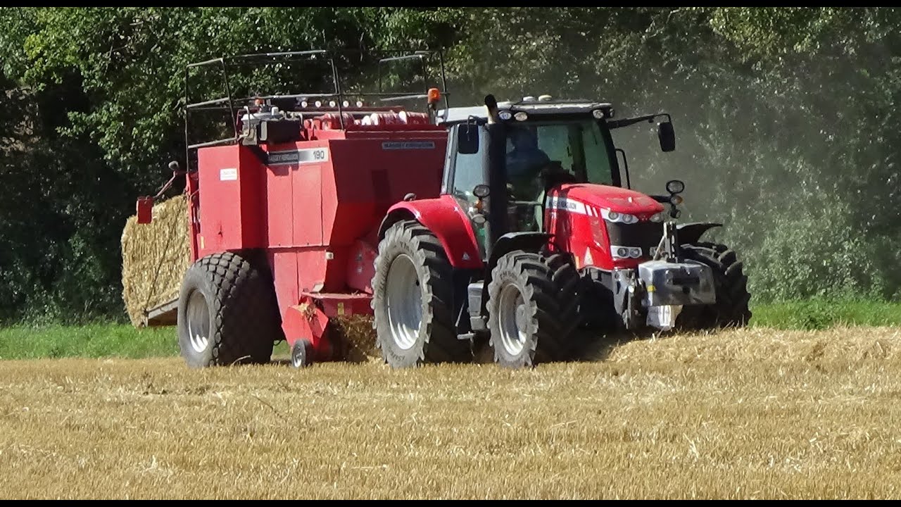 Harvest 2021 - Baling Straw with Massey Ferguson 7718 & MF Hesston Baler
