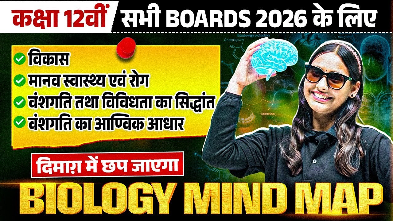 Class 12 Biology 2026 | Complete Mind Map Revision | All Boards Hindi Medium