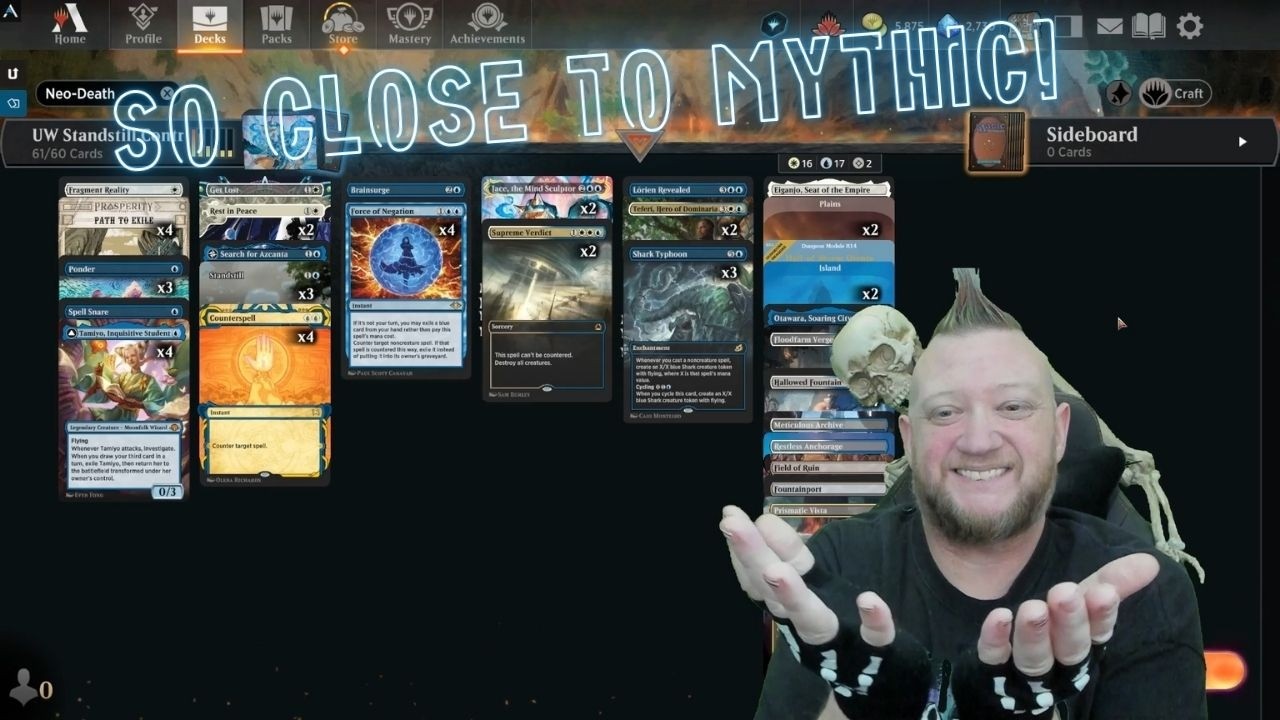 Misplays & Mythic Dreams 😅 UW Standstill Control | MTGA Historic Diamond 1 | Unedited Games