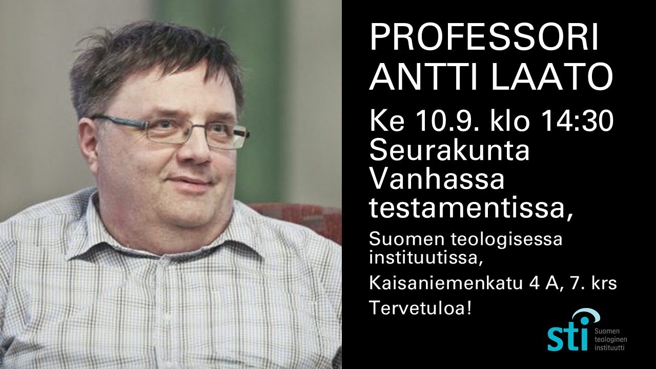 Seurakunta Vanhassa testamentissa, professori Antti Laato, Ekklesiologian luentosarja, 10.9.2025