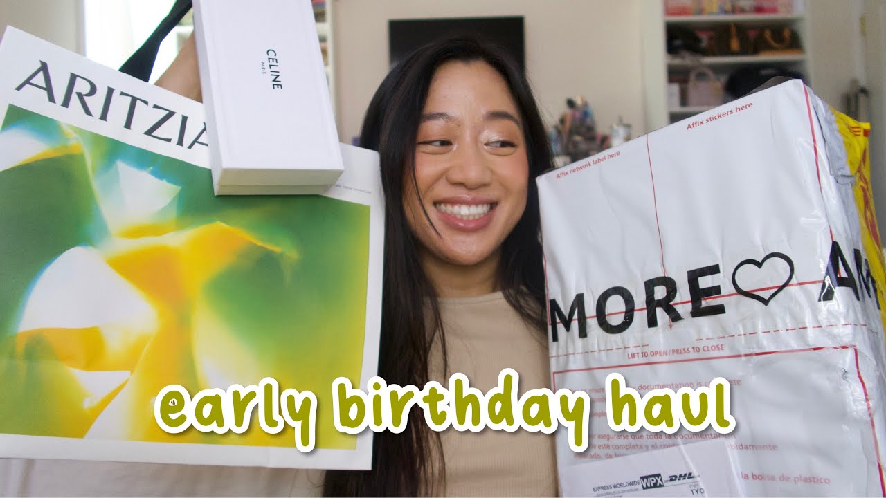 EARLY BIRTHDAY UNBOXING 🤎 celine, aritzia, + louis vuitton