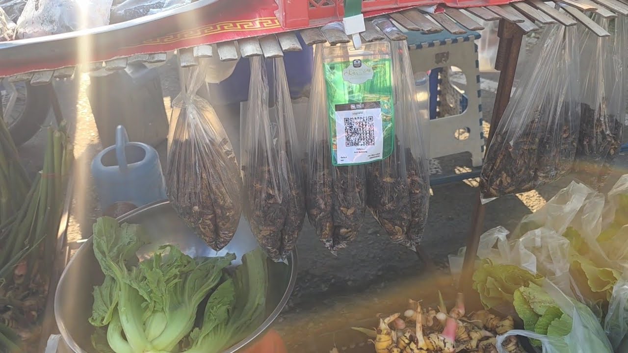 เดินตลาดนัดแมงกะชอนเต็มรถเข็นขายถุกๆ40บาท