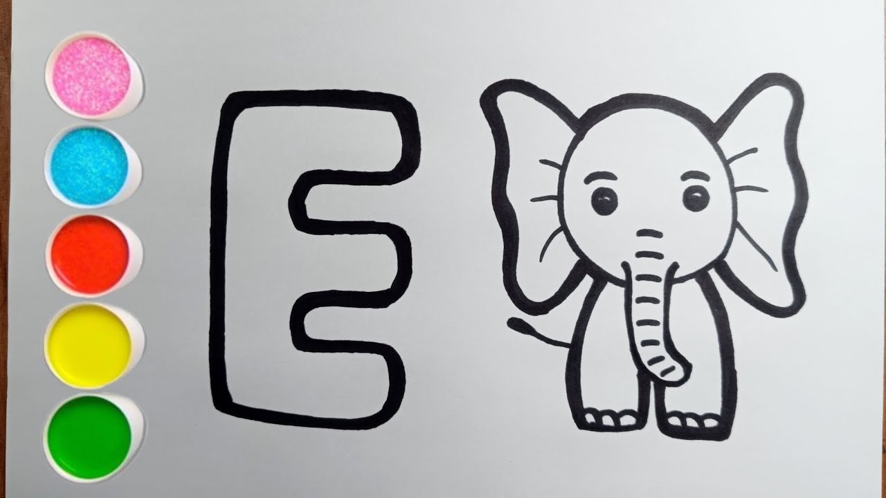 E is for Elephant 🐘 | ABC Alphabet Learning & Easy Elephant Drawing for Kids