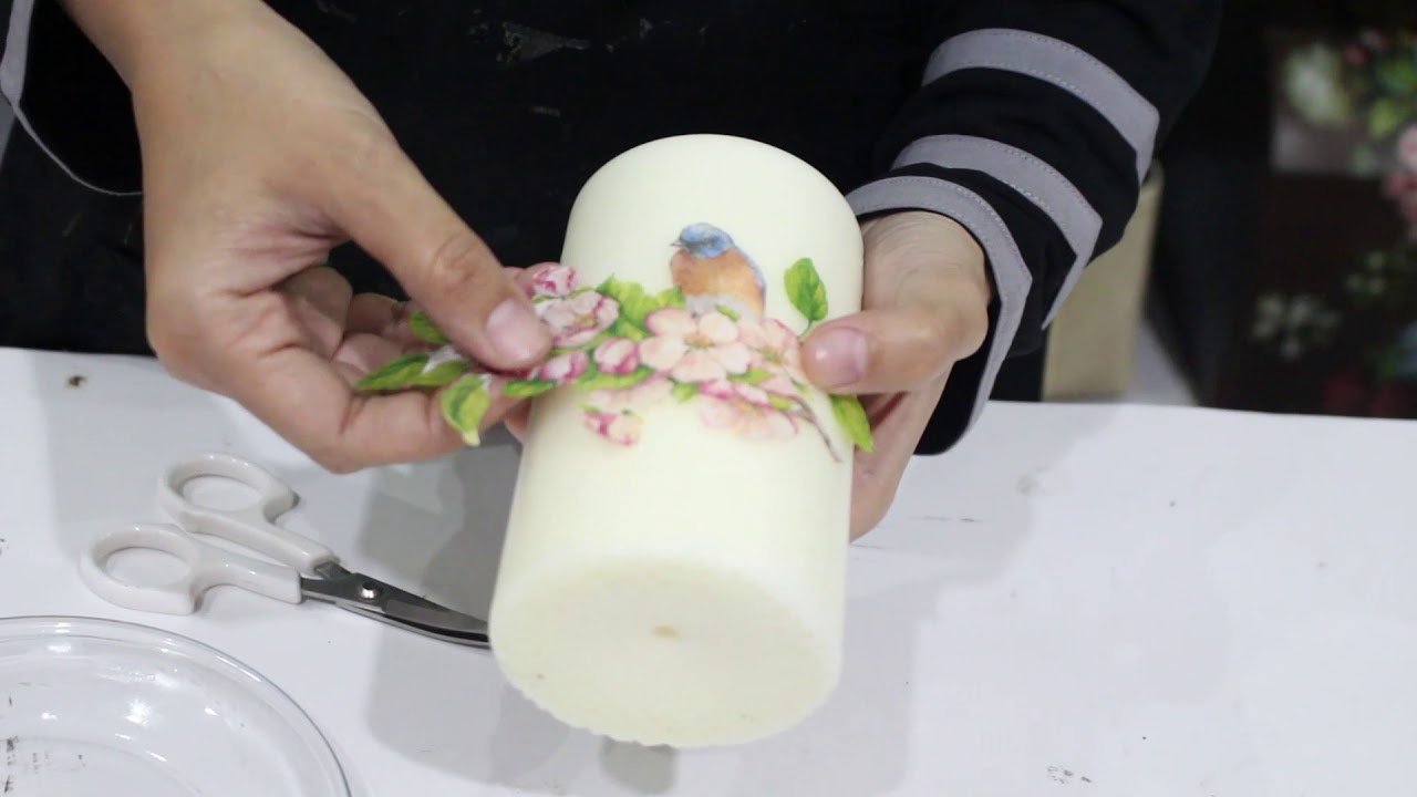 Decoupage on Candle