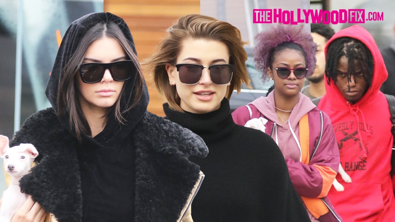 Kendall Jenner, Hailey Baldwin, Ian Connor & Justine Skye Go Shopping In West Hollywood 1.2.17
