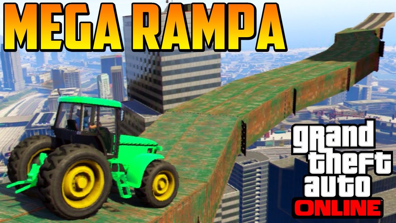 MEGA RAMPA ULTRA IMPOSIBLE! TRACTORES!! - Gameplay GTA 5 Online Funny Moments