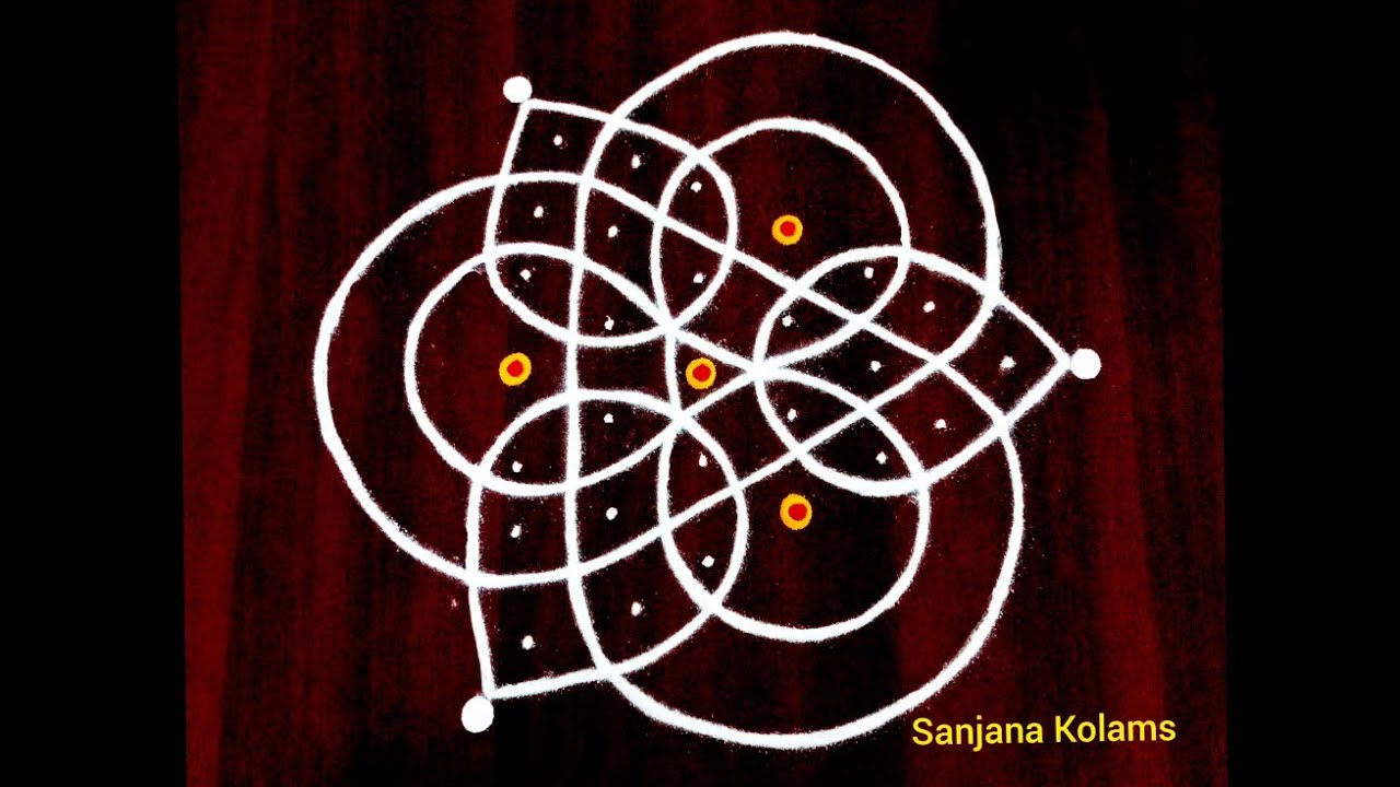 2106. ChithiraiMadha SpecialKambiKolam 5 Dot Small Easy Simple and BeautifulKambiKolam FridayRangoli