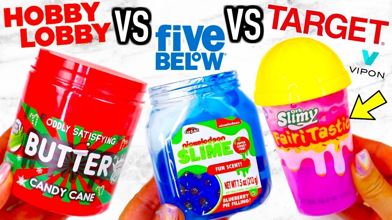 HOBBY LOBBY VS FIVE BELOW VS TARGET SLIME! Is It Worth It?!? + VIPON GIVEAWAY!