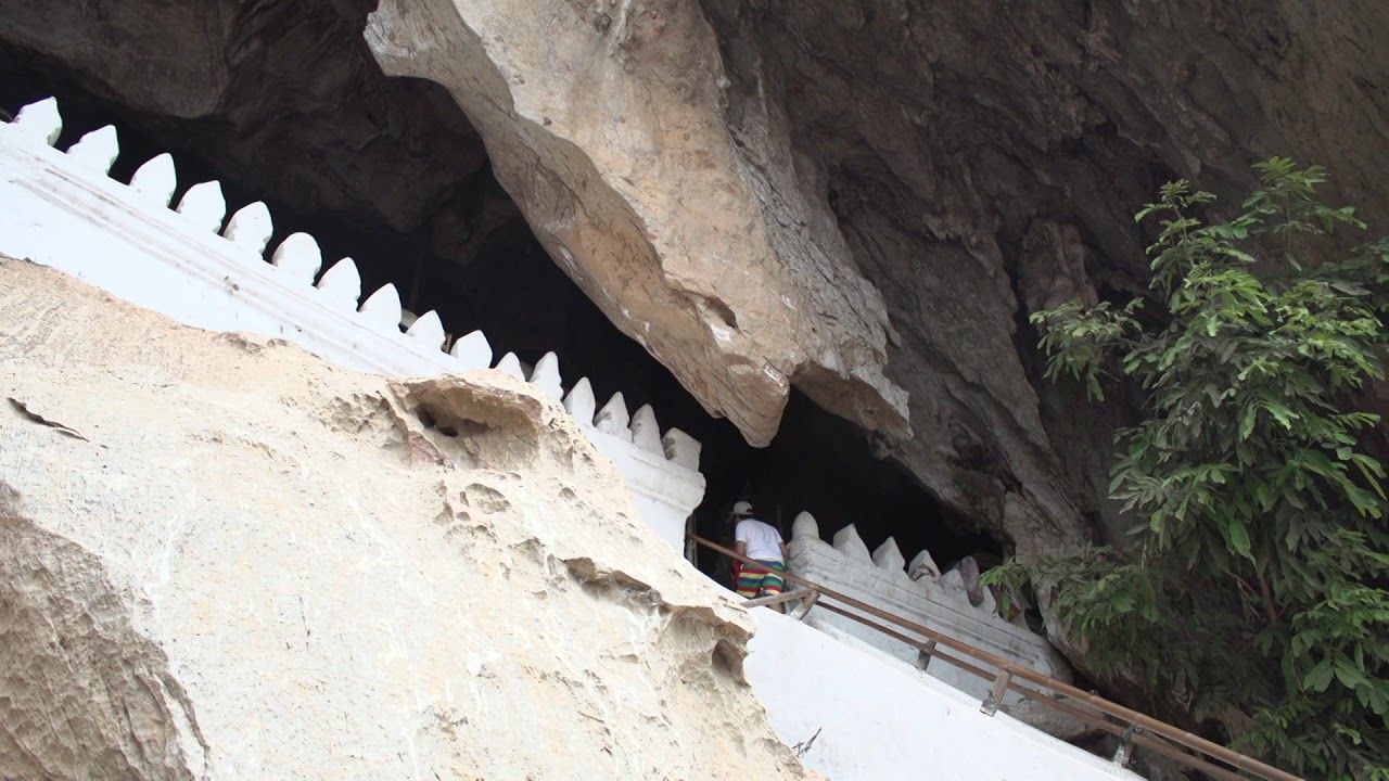 Entry To Pak Ou Caves Luang Prabang Laos On Banks Of Mekong River