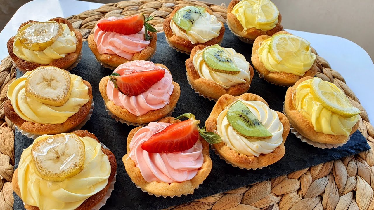 تارتولات بدون قوالب وبعجينة الزيت الاقتصادية وكريمة بطعم راااائع بعدة أذواق 😋