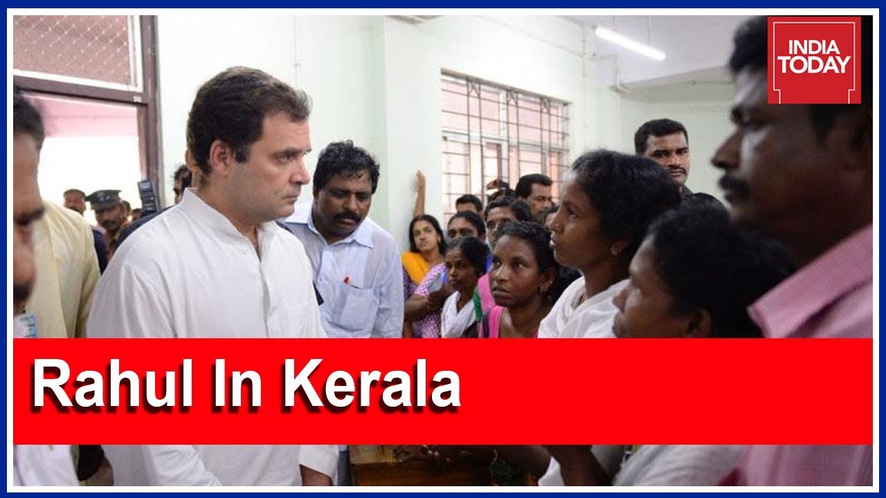 Rahul Gandhi In Kerala: Makes Visit To Chengannur Flood Relief Camp