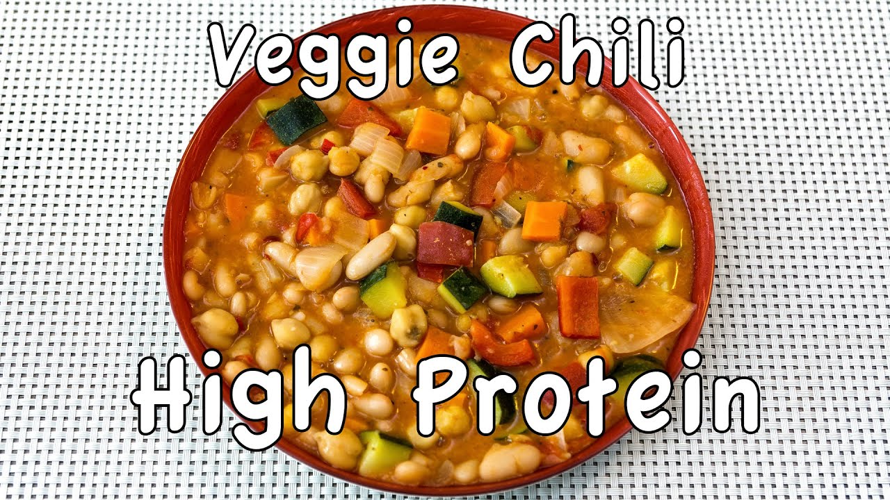 High Protein & High Fiber Delicious Veggie Chili in under 1 hour