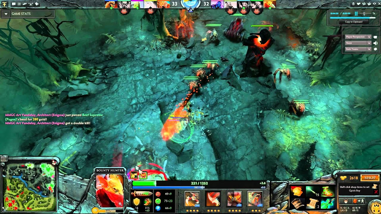 DOTA 2 Fail Clips #17 - Bounty Hunter triggers an explosion trap