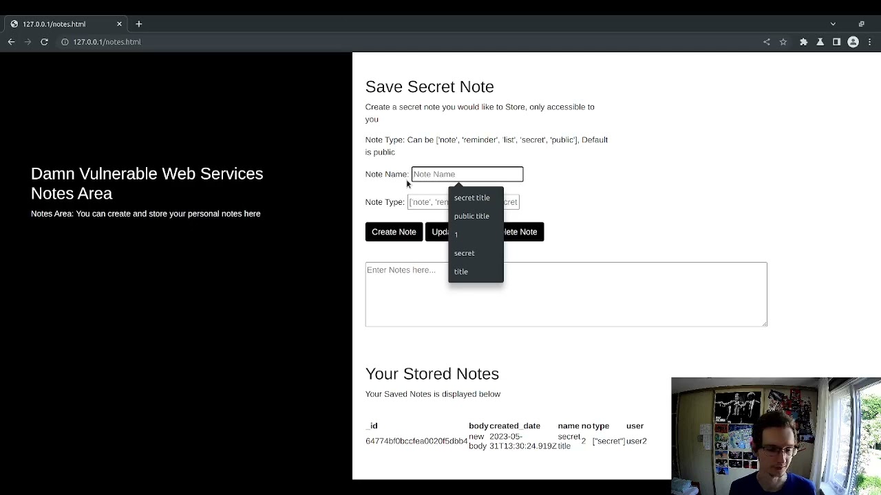 05. Broken Object-Level Authorization / Hacking DVWS with Burp Suite
